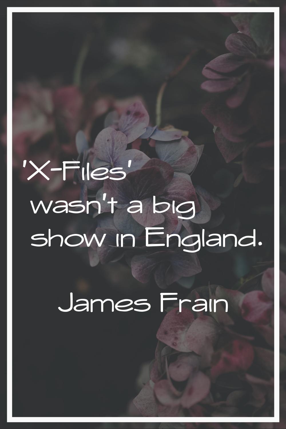 'X-Files' wasn't a big show in England.