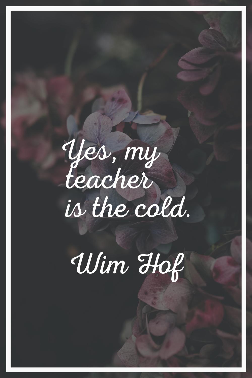 Yes, my teacher is the cold.