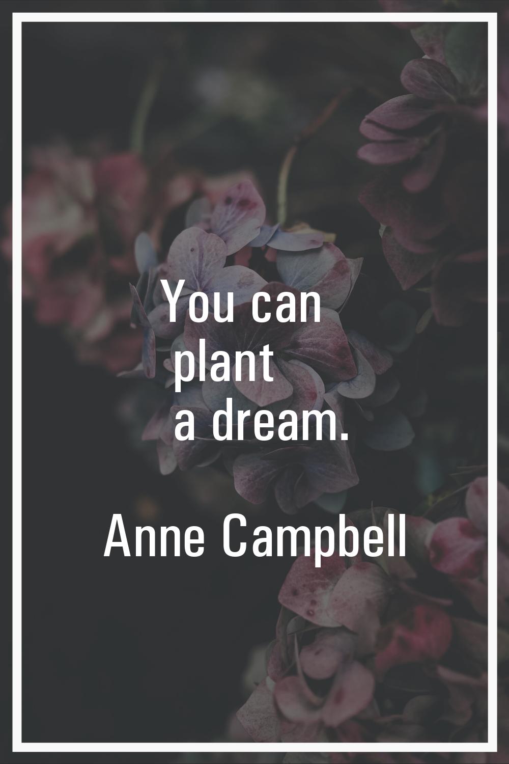 You can plant a dream.