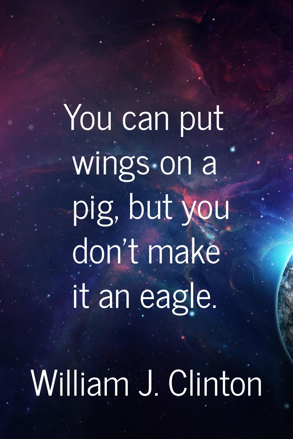 You can put wings on a pig, but you don't make it an eagle.