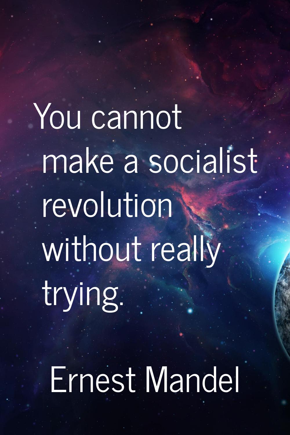 You cannot make a socialist revolution without really trying.