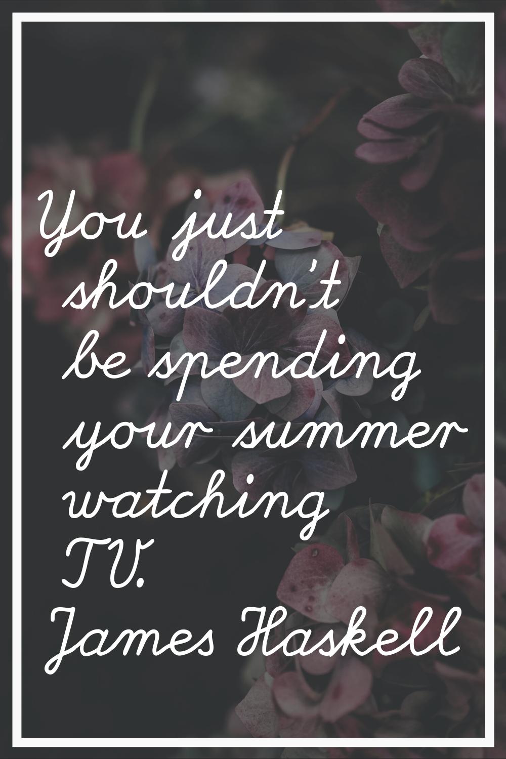 You just shouldn't be spending your summer watching TV.