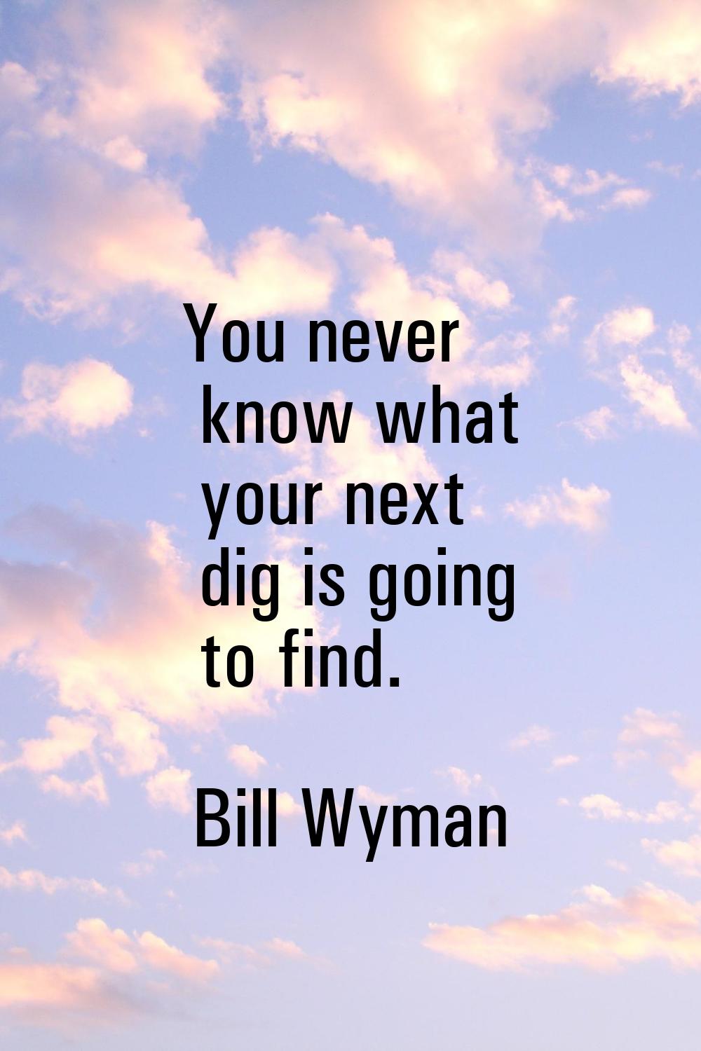 You never know what your next dig is going to find.