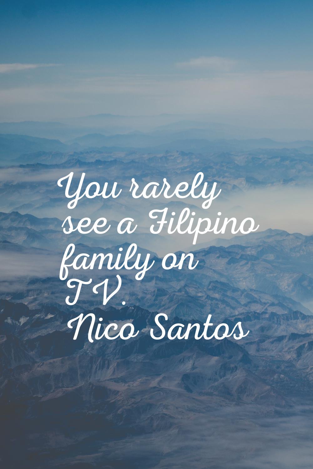 You rarely see a Filipino family on TV.