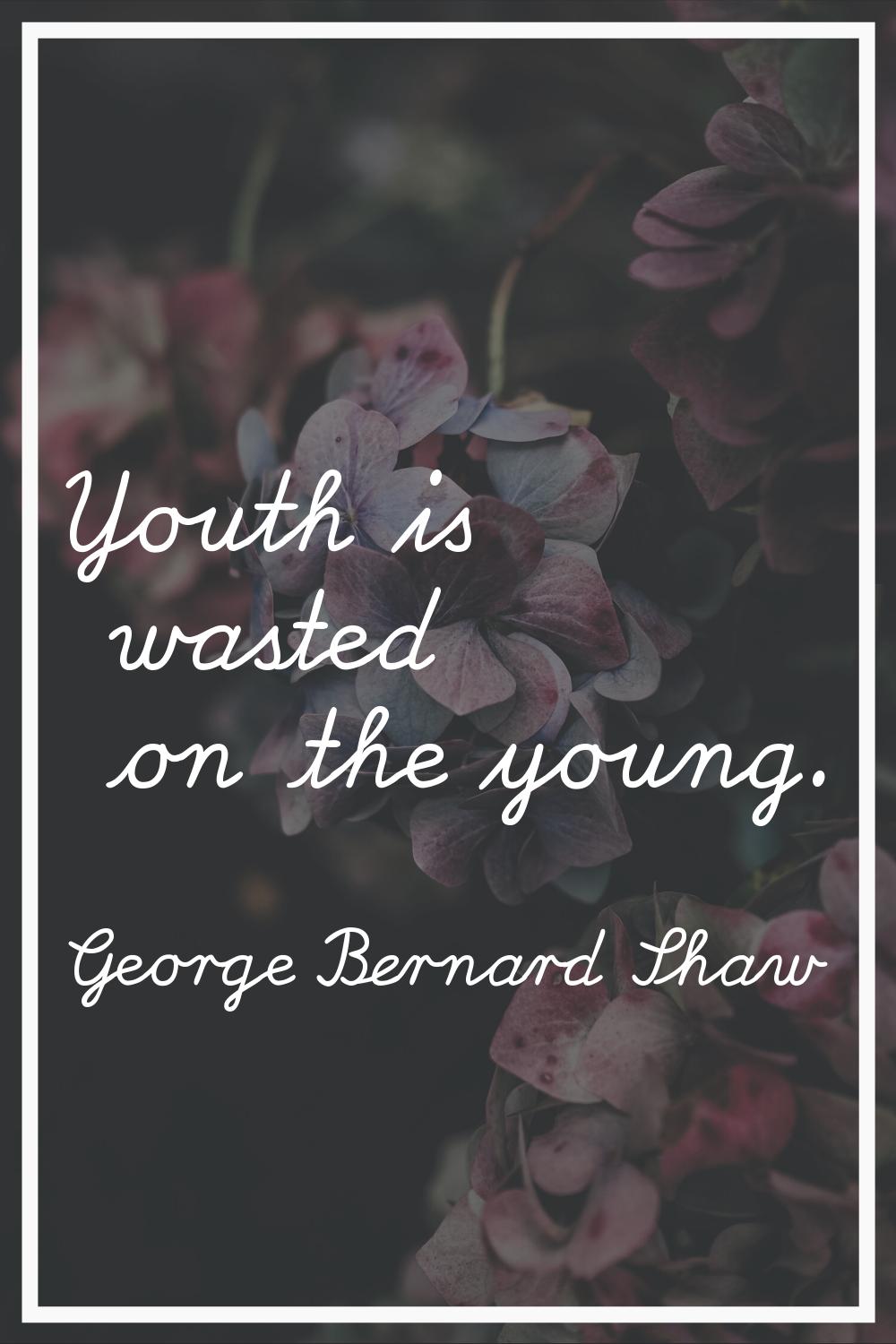 Youth is wasted on the young.